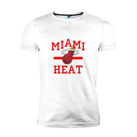 Мужская футболка премиум с принтом Miami Heat , 92% хлопок, 8% лайкра | приталенный силуэт, круглый вырез ворота, длина до линии бедра, короткий рукав | basketball | nba | баскетболл | майами | нба | хит