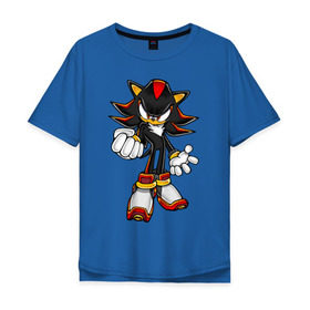 Мужская футболка хлопок Oversize с принтом Sonic Shadow , 100% хлопок | свободный крой, круглый ворот, “спинка” длиннее передней части | sega | sonic shadow | sonic shadow  персонаж серии sonic the hedgehogsonic | еж