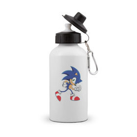 Бутылка спортивная с принтом Sonic the Hedgehog , металл | емкость — 500 мл, в комплекте две пластиковые крышки и карабин для крепления | Тематика изображения на принте: sonic | sonic the hedgehogсега | олдскул | соник