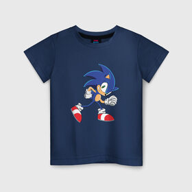 Детская футболка хлопок с принтом Sonic the Hedgehog , 100% хлопок | круглый вырез горловины, полуприлегающий силуэт, длина до линии бедер | sonic | sonic the hedgehogсега | олдскул | соник