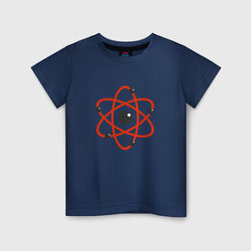 Детская футболка хлопок с принтом Atom , 100% хлопок | круглый вырез горловины, полуприлегающий силуэт, длина до линии бедер | атом | атомэлектрон | молекула | протон | химия