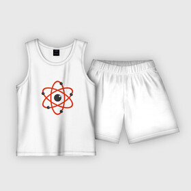 Детская пижама с шортами хлопок с принтом Atom ,  |  | атом | атомэлектрон | молекула | протон | химия