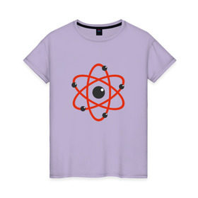 Женская футболка хлопок с принтом Atom , 100% хлопок | прямой крой, круглый вырез горловины, длина до линии бедер, слегка спущенное плечо | атом | атомэлектрон | молекула | протон | химия