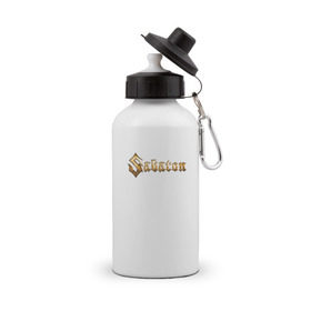 Бутылка спортивная с принтом Sabaton , металл | емкость — 500 мл, в комплекте две пластиковые крышки и карабин для крепления | Тематика изображения на принте: sabaton