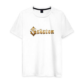 Мужская футболка хлопок с принтом Sabaton , 100% хлопок | прямой крой, круглый вырез горловины, длина до линии бедер, слегка спущенное плечо. | Тематика изображения на принте: sabaton