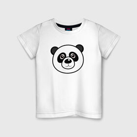 Детская футболка хлопок с принтом Панда , 100% хлопок | круглый вырез горловины, полуприлегающий силуэт, длина до линии бедер | 