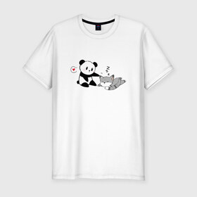 Мужская футболка премиум с принтом Милости , 92% хлопок, 8% лайкра | приталенный силуэт, круглый вырез ворота, длина до линии бедра, короткий рукав | панда
