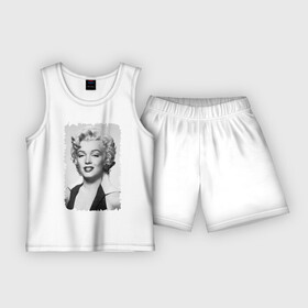 Детская пижама с шортами хлопок с принтом Мэрилин Монро (Marilyn Monroe) ,  |  | Тематика изображения на принте: marilyn monroe | актриса | мэрилин монро | певица