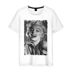 Мужская футболка хлопок с принтом Marilyn Monroe , 100% хлопок | прямой крой, круглый вырез горловины, длина до линии бедер, слегка спущенное плечо. | Тематика изображения на принте: marilyn monroe | актриса | мэрилин монро | певица