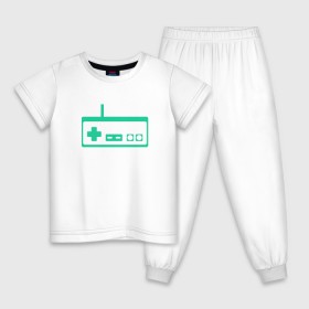 Детская пижама хлопок с принтом GamePad Nintendo classic , 100% хлопок |  брюки и футболка прямого кроя, без карманов, на брюках мягкая резинка на поясе и по низу штанин
 | 