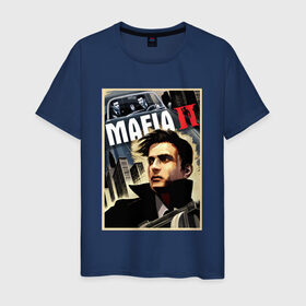 Мужская футболка хлопок с принтом Mafia 2 , 100% хлопок | прямой крой, круглый вырез горловины, длина до линии бедер, слегка спущенное плечо. | mafia | вито | игра | скалетта. | эмпайр бэй