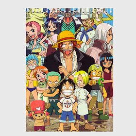 Скетчбук с принтом One Piece , 100% бумага
 | 48 листов, плотность листов — 100 г/м2, плотность картонной обложки — 250 г/м2. Листы скреплены сверху удобной пружинной спиралью | anime | one piece | аниме | ван пис