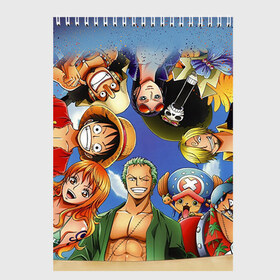 Скетчбук с принтом One Piece , 100% бумага
 | 48 листов, плотность листов — 100 г/м2, плотность картонной обложки — 250 г/м2. Листы скреплены сверху удобной пружинной спиралью | anime | one piece | аниме | ван пис
