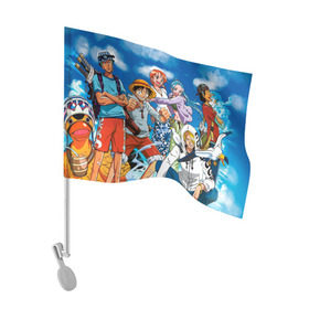 Флаг для автомобиля с принтом One Piece , 100% полиэстер | Размер: 30*21 см | anime | one piece | аниме | ван пис