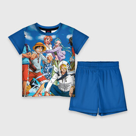 Детский костюм с шортами 3D с принтом One Piece в облаках ,  |  | Тематика изображения на принте: anime | one piece | аниме | ван пис