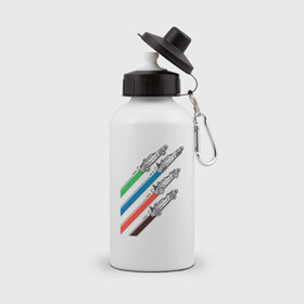 Бутылка спортивная с принтом Назад в будущее , металл | емкость — 500 мл, в комплекте две пластиковые крышки и карабин для крепления | 