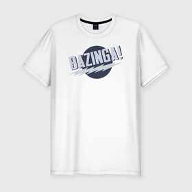 Мужская футболка премиум с принтом Black Big Bang Theory Bazinga , 92% хлопок, 8% лайкра | приталенный силуэт, круглый вырез ворота, длина до линии бедра, короткий рукав | Тематика изображения на принте: black big bang theory bazinga теория большого