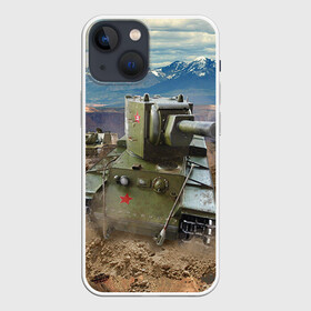 Чехол для iPhone 13 mini с принтом Танк КВ 2 ,  |  | Тематика изображения на принте: армия | войска | кв 2 | сила | танк | танки | танкист | танковые войска