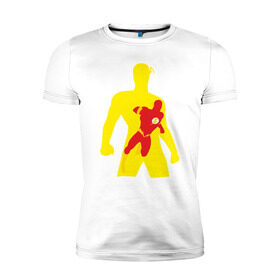Мужская футболка премиум с принтом Flash Minimalist Comics , 92% хлопок, 8% лайкра | приталенный силуэт, круглый вырез ворота, длина до линии бедра, короткий рукав | flash minimalist comics justice flash флеш