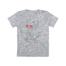 Детская футболка хлопок с принтом Кот скейтбордист , 100% хлопок | круглый вырез горловины, полуприлегающий силуэт, длина до линии бедер | Тематика изображения на принте: борд | кот | кошки | очки | скейтборд | стерео | экстрим