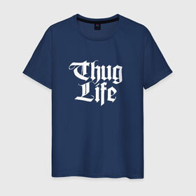 Мужская футболка хлопок с принтом Thug Life 2pac , 100% хлопок | прямой крой, круглый вырез горловины, длина до линии бедер, слегка спущенное плечо. | 2pac | life | rap | thug | tupac | рэп | тупак