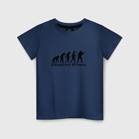Детская футболка хлопок с принтом Counter Strike evolution , 100% хлопок | круглый вырез горловины, полуприлегающий силуэт, длина до линии бедер | counter | evolution | strike