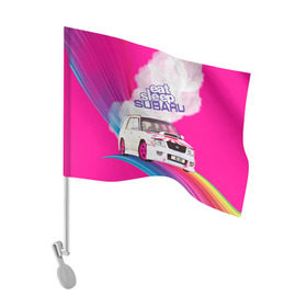 Флаг для автомобиля с принтом Subaru , 100% полиэстер | Размер: 30*21 см | drag | eat | ej20 | forester | jdm | rainbow | sf5 | sleep | subaru | субару | супердрифтбитва | форестер