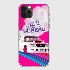 Чехол для iPhone 12 Pro Max с принтом Subaru , Силикон |  | drag | eat | ej20 | forester | jdm | rainbow | sf5 | sleep | subaru | субару | супердрифтбитва | форестер