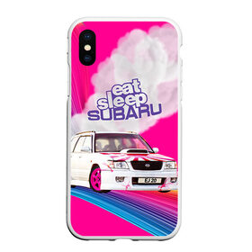 Чехол для iPhone XS Max матовый с принтом Subaru , Силикон | Область печати: задняя сторона чехла, без боковых панелей | drag | eat | ej20 | forester | jdm | rainbow | sf5 | sleep | subaru | субару | супердрифтбитва | форестер