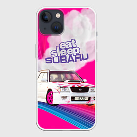 Чехол для iPhone 13 с принтом Subaru ,  |  | drag | eat | ej20 | forester | jdm | rainbow | sf5 | sleep | subaru | субару | супердрифтбитва | форестер