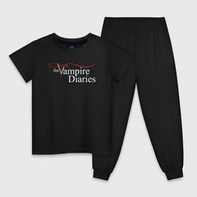 Детская пижама хлопок с принтом The Vampire Diaries , 100% хлопок |  брюки и футболка прямого кроя, без карманов, на брюках мягкая резинка на поясе и по низу штанин
 | the vampire diaries дневники вампира кровь