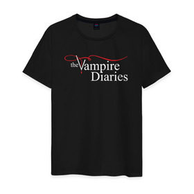 Мужская футболка хлопок с принтом The Vampire Diaries , 100% хлопок | прямой крой, круглый вырез горловины, длина до линии бедер, слегка спущенное плечо. | the vampire diaries дневники вампира кровь