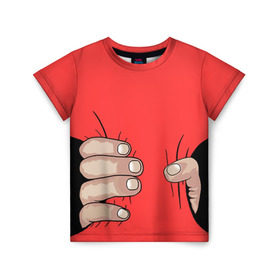 Детская футболка 3D с принтом Рука , 100% гипоаллергенный полиэфир | прямой крой, круглый вырез горловины, длина до линии бедер, чуть спущенное плечо, ткань немного тянется | обхват | пальцы | рука | талия