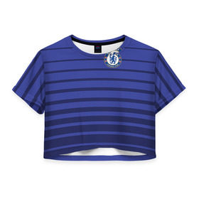 Женская футболка 3D укороченная с принтом Chelsea Drogba , 100% полиэстер | круглая горловина, длина футболки до линии талии, рукава с отворотами | chelsea | drogba | football | фк | футбол | челси