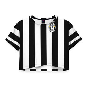 Женская футболка 3D укороченная с принтом Juventus Tevez , 100% полиэстер | круглая горловина, длина футболки до линии талии, рукава с отворотами | football | juventus | tevez | фк | футбол | ювентус