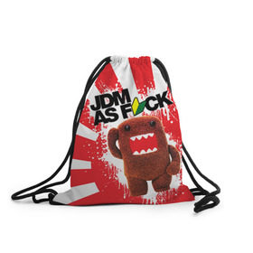 Рюкзак-мешок 3D с принтом domo as f*ck , 100% полиэстер | плотность ткани — 200 г/м2, размер — 35 х 45 см; лямки — толстые шнурки, застежка на шнуровке, без карманов и подкладки | дрифт