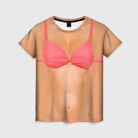 Женская футболка 3D с принтом Идеальное тело , 100% полиэфир ( синтетическое хлопкоподобное полотно) | прямой крой, круглый вырез горловины, длина до линии бедер | грудь | идеальное | купальник | пресс | спорт | тело | торс