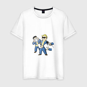 Мужская футболка хлопок с принтом Fallout 4 , 100% хлопок | прямой крой, круглый вырез горловины, длина до линии бедер, слегка спущенное плечо. | фаллаут | фоллаут