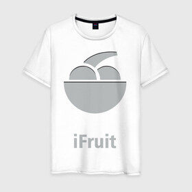 Мужская футболка хлопок с принтом iFruit , 100% хлопок | прямой крой, круглый вырез горловины, длина до линии бедер, слегка спущенное плечо. | 