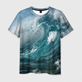Мужская футболка 3D с принтом Волна , 100% полиэфир | прямой крой, круглый вырез горловины, длина до линии бедер | вода | волны | море | пейзаж