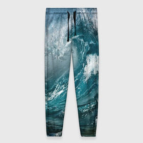 Женские брюки 3D с принтом Волна , полиэстер 100% | прямой крой, два кармана без застежек по бокам, с мягкой трикотажной резинкой на поясе и по низу штанин. В поясе для дополнительного комфорта — широкие завязки | вода | волны | море | пейзаж