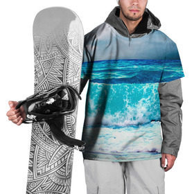 Накидка на куртку 3D с принтом Волны , 100% полиэстер |  | берег | вода | волны | море | пейзаж | прилив