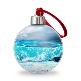 Ёлочный шар с принтом Волны , Пластик | Диаметр: 77 мм | берег | вода | волны | море | пейзаж | прилив