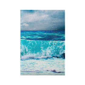 Обложка для паспорта матовая кожа с принтом Волны , натуральная матовая кожа | размер 19,3 х 13,7 см; прозрачные пластиковые крепления | берег | вода | волны | море | пейзаж | прилив