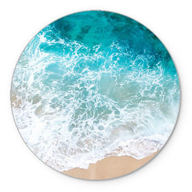 Коврик круглый с принтом Берег , резина и полиэстер | круглая форма, изображение наносится на всю лицевую часть | берег | вода | волны | море | пляж | прилив