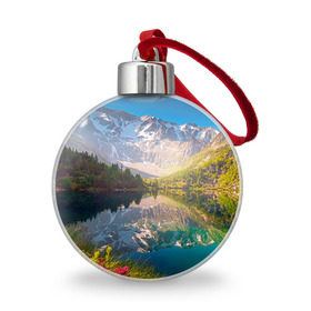 Ёлочный шар с принтом Природа , Пластик | Диаметр: 77 мм | Тематика изображения на принте: горы | облака | озеро | пейзаж