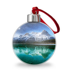 Ёлочный шар с принтом Отражение , Пластик | Диаметр: 77 мм | Тематика изображения на принте: горы | облака | озеро | пейзаж
