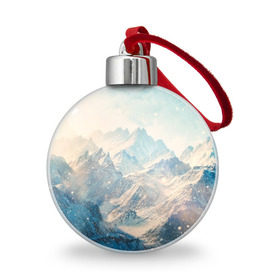 Ёлочный шар с принтом Горы , Пластик | Диаметр: 77 мм | Тематика изображения на принте: горы | облака | пейзаж