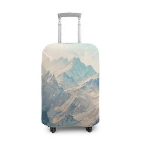 Чехол для чемодана 3D с принтом Горы , 86% полиэфир, 14% спандекс | двустороннее нанесение принта, прорези для ручек и колес | Тематика изображения на принте: горы | облака | пейзаж