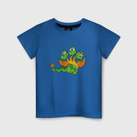 Детская футболка хлопок с принтом Змей Горыныч , 100% хлопок | круглый вырез горловины, полуприлегающий силуэт, длина до линии бедер | дети | змей горыныч | змей горынычдракон